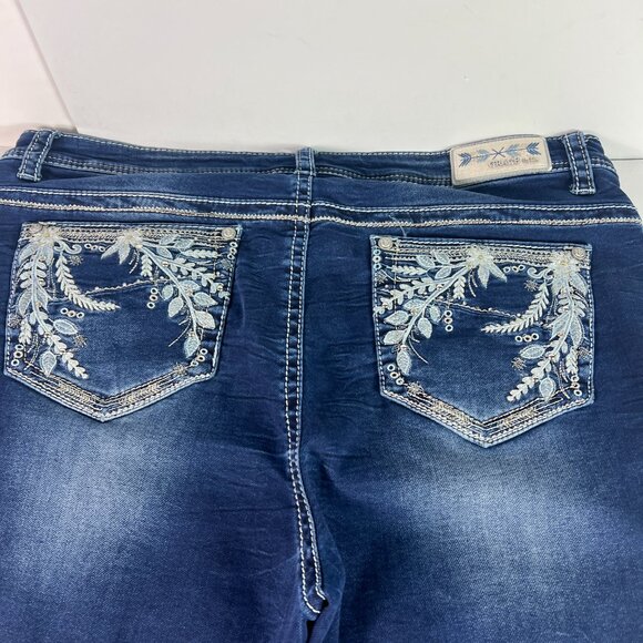 Grace In LA Jeans Women Plus 42x31* P Straight High Rise Blue Faded Denim Tag 22 - Picture 10 of 16